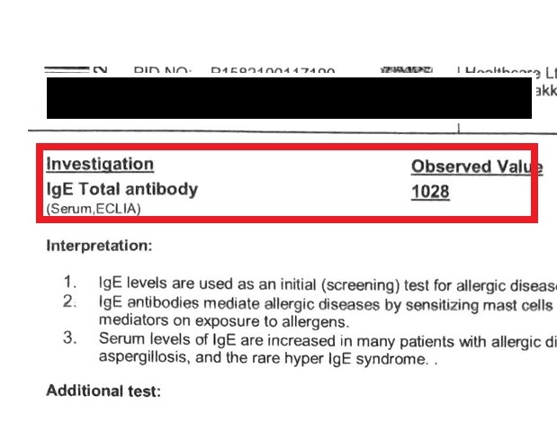 Allergy before treatment